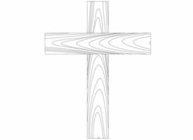 Wooden Cristian cross isolated on white background vector