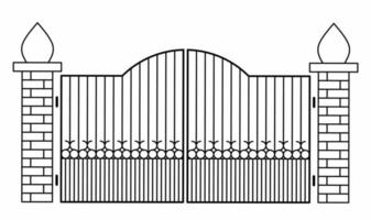 front view fence gate.javanese style fence gate vector