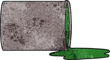Retro grunge texture cartoon toxic waste spill vector