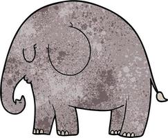 Retro grunge texture cartoon elephant vector