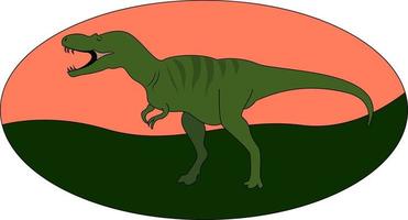 Albertosaurus verde, ilustración, vector sobre fondo blanco.