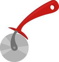 Red pizza cutter, illustration, vector on a white background.