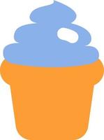 Blueberry cupcake, illustration, vector on a white background.