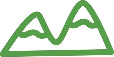 montaña verde, ilustración, sobre un fondo blanco. vector