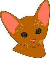 Brown kitty, illustration, vector on white background.