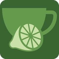 Tea with lemon, illustration, vector on a white background.