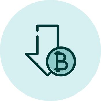 Cryptocurrency decrease, illustration, vector on a white background.