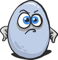 Angry egg, illustration, vector on white background