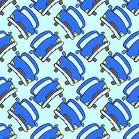 Blue car pattern, seamless pattern on blue background. vector