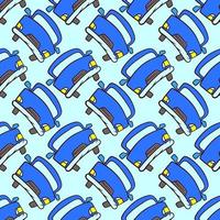 Blue car pattern, seamless pattern on blue background. vector