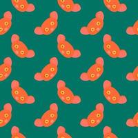 Little tarsius, seamless pattern on green background. vector