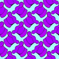 Purple chef hat ,seamless pattern on blue background. vector