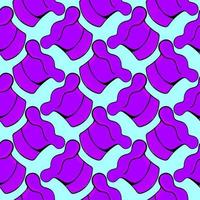 Purple chef hat ,seamless pattern on blue background. vector