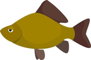 Bored fish, illustration, vector on white background.