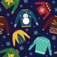 Ugly Sweater Seamless Pattern Background vector