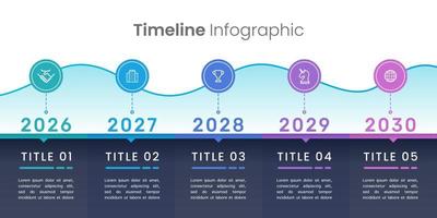 Infographic timeline of company history with growth wave to success. vector