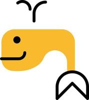 Yellow whale, illustration, vector on a white background.