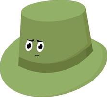 Green hat, illustration, vector on white background.