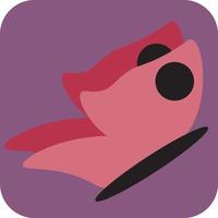 Red and pink butterfly, illustration, vector on a white background.