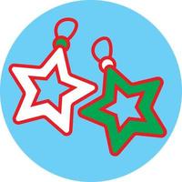 Two tree decorative stars, illustration, vector on a white background.