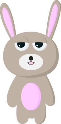 A tired rabbit, vector or color illustration.