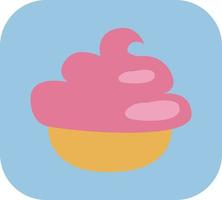 International childrens day pink cupcake, illustration, vector on a white background.