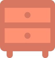 Pink nightstand, illustration, vector on a white background