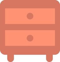 Pink nightstand, illustration, vector on a white background