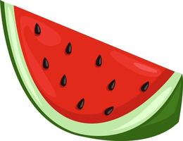 Slice of watermelon, illustration, vector on white background.