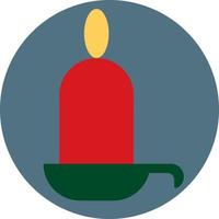 Red christmas candle, illustration, vector on a white background.