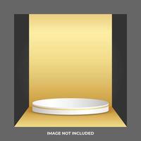 Dark Grey with Golden gradient and white gold podium background for product display vector