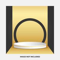 Dark Grey with Golden gradient circle grey and white gold podium background for product display vector
