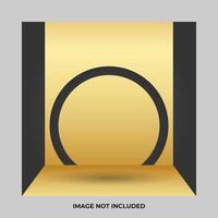 Dark Grey with Golden gradient and circle grey background for product display vector