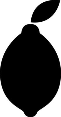 Lemon with a stem, illustration, vector on white background.