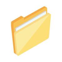 isometric folder file documents vector