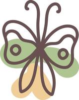 Brown butterfly, illustration, vector on a white background.