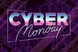 cyber monday lettering label vector