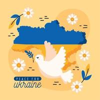 peace for ukraine lettering vector