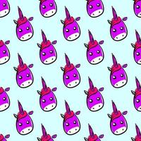 Unicorn head pattern , illustration, vector on white background