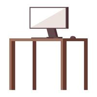 desktop in wooden desk vector