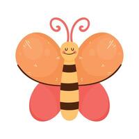cute butterfly animal character vector