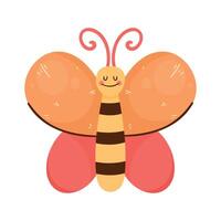 cute butterfly animal character vector