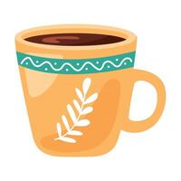 cocoa in yellow mug vector