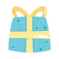 green gift with yellow ribbon vector