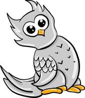 White owl, illustration, vector on white background