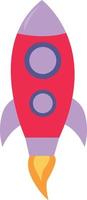 Red space rocket, illustration, vector on white background.