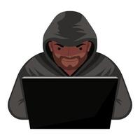 hacker using laptop character vector