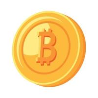 golden bitcoin crypto vector