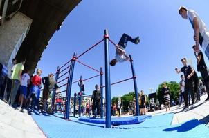 KHARKIV, UKRAINE - 27 MAY, 2018 Street workout show during the annual festival of street cultures photo