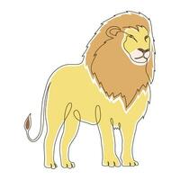 wild lion color drawn vector